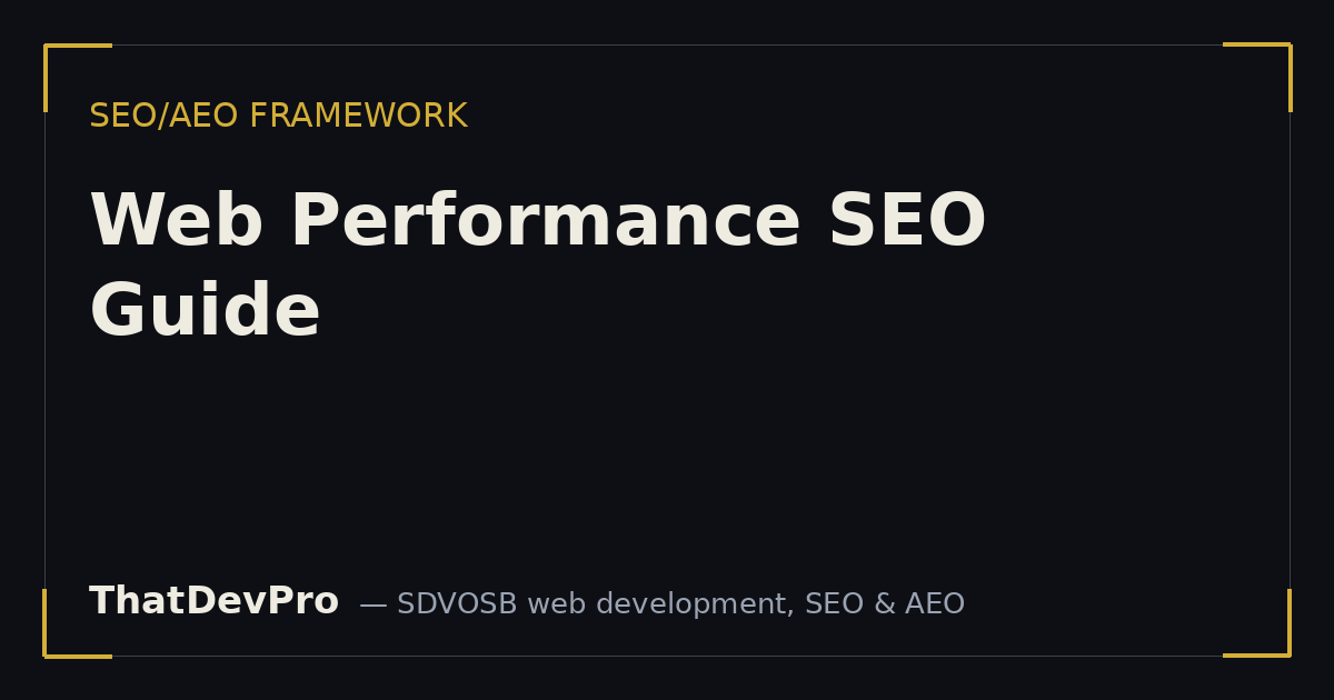 Web Performance SEO Guide | Core Web Vitals and Speed
