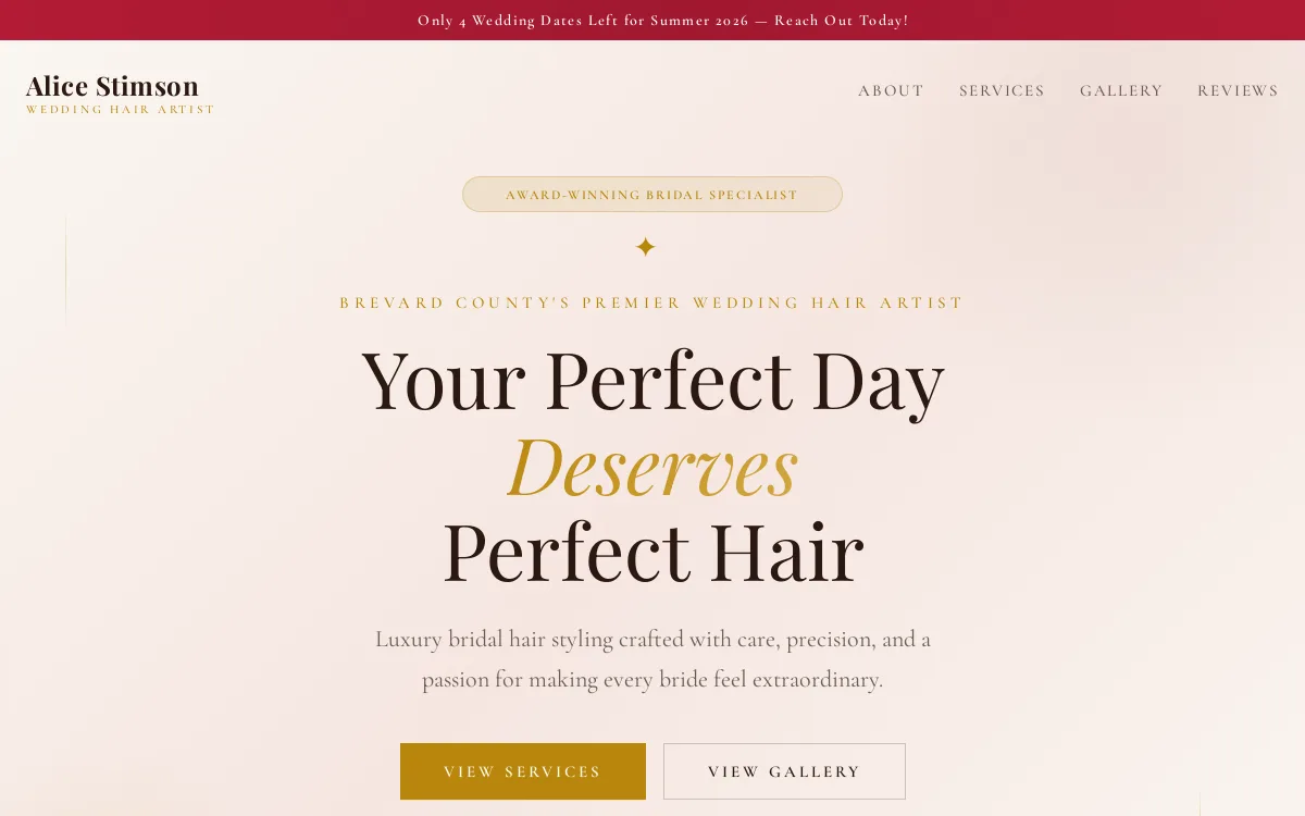 Alice Stimson Salon — Wellness & Medical Spa website screenshot