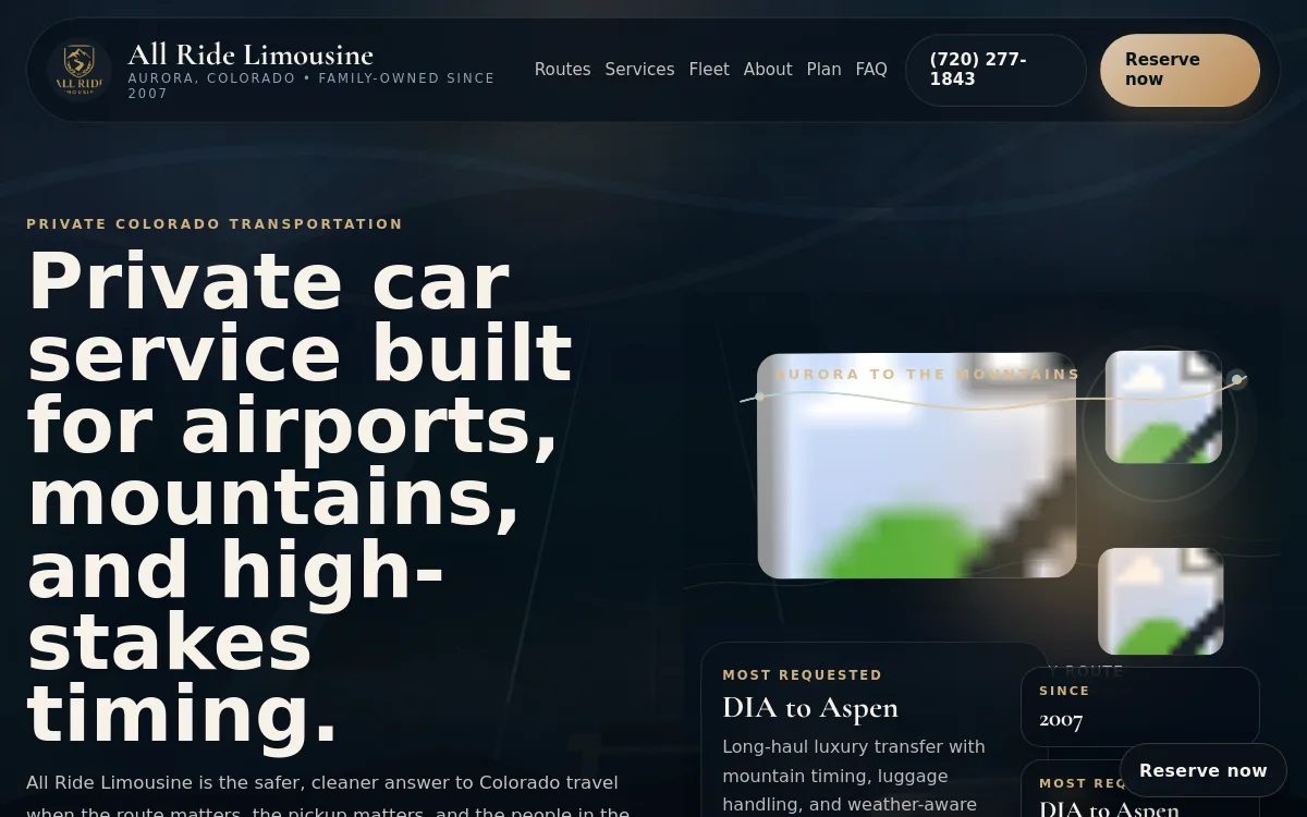 All Ride Limo — Auto & Mechanic website screenshot
