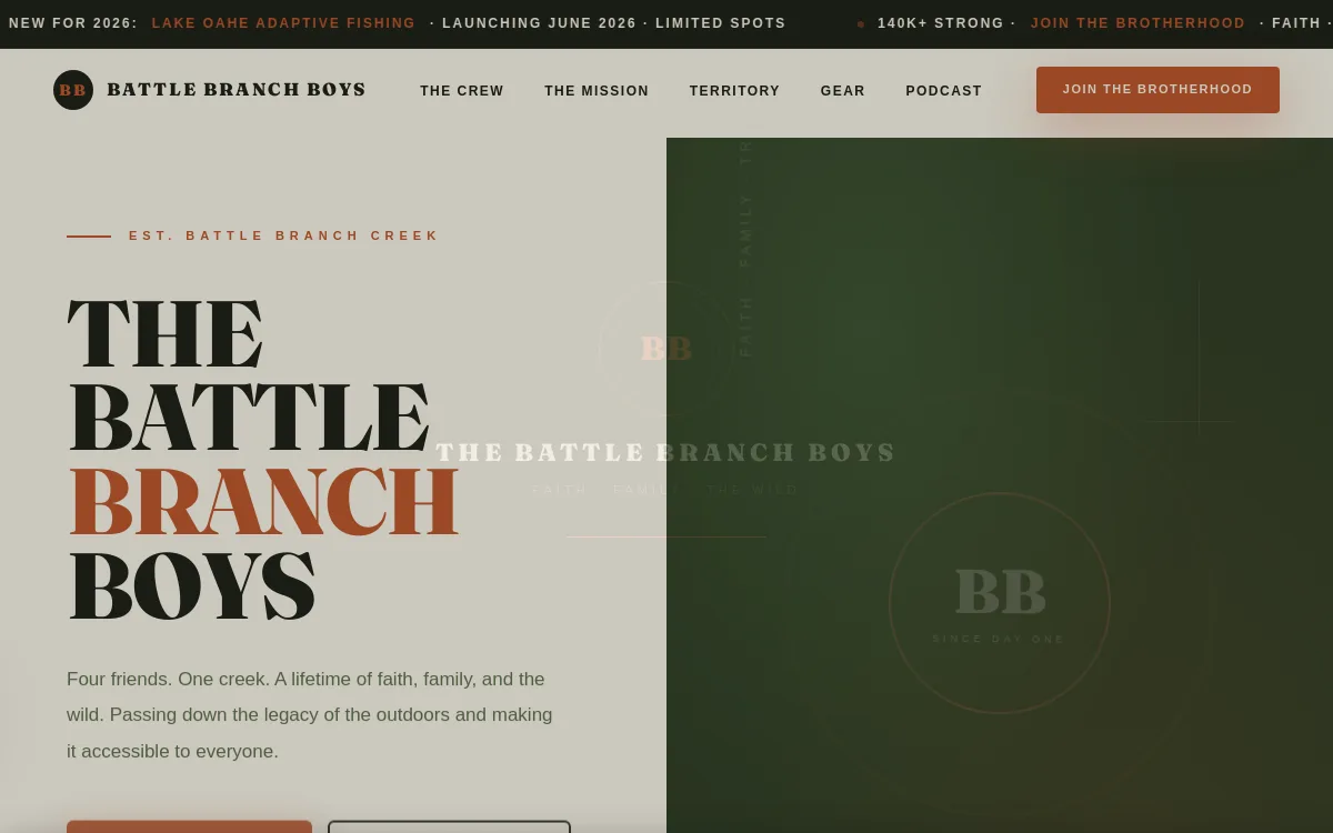 Battle Branch Boys — Fishing & Outdoor Guides website screenshot