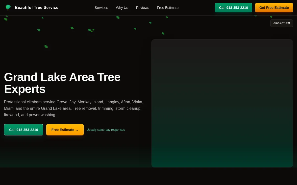 Beautiful Tree — Tree, Lawn & Landscaping website screenshot