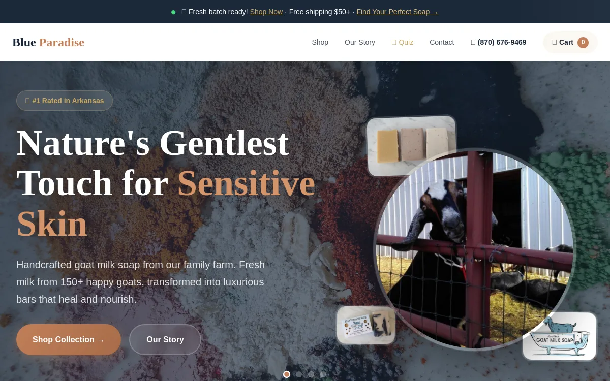 Blue Paradise Dairy — Bakery & Food website screenshot