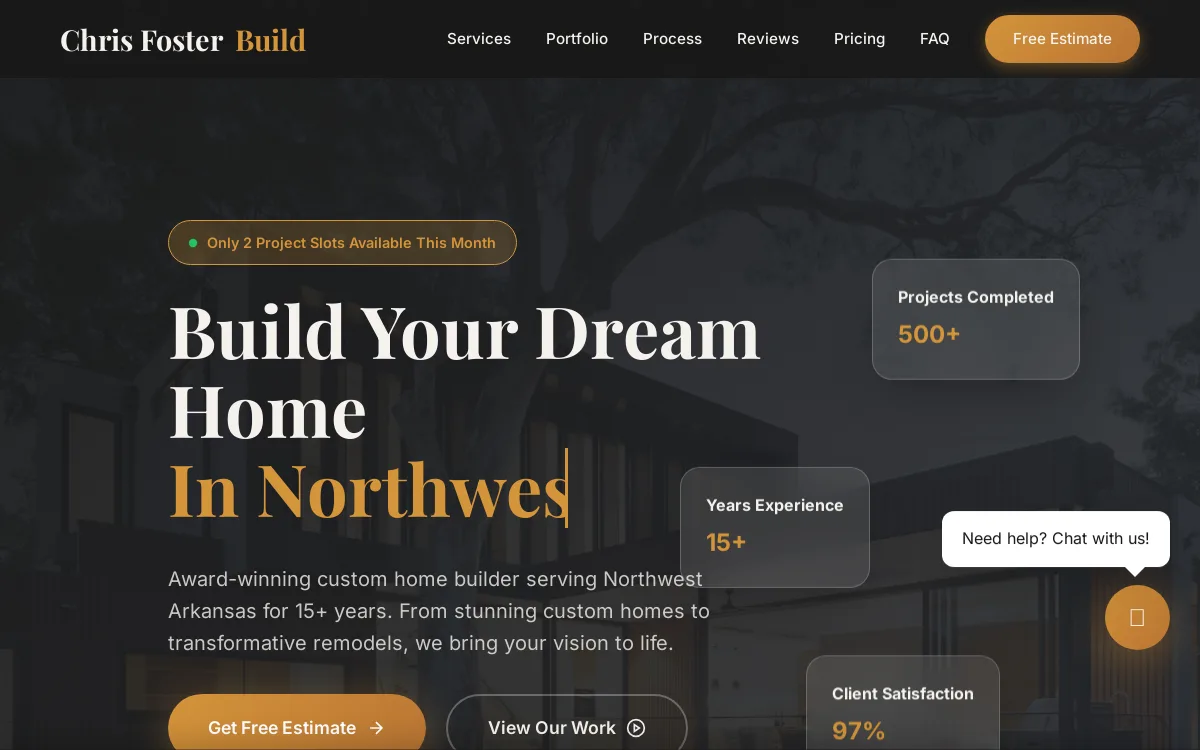Chris Foster Build — Construction & Contractors website screenshot