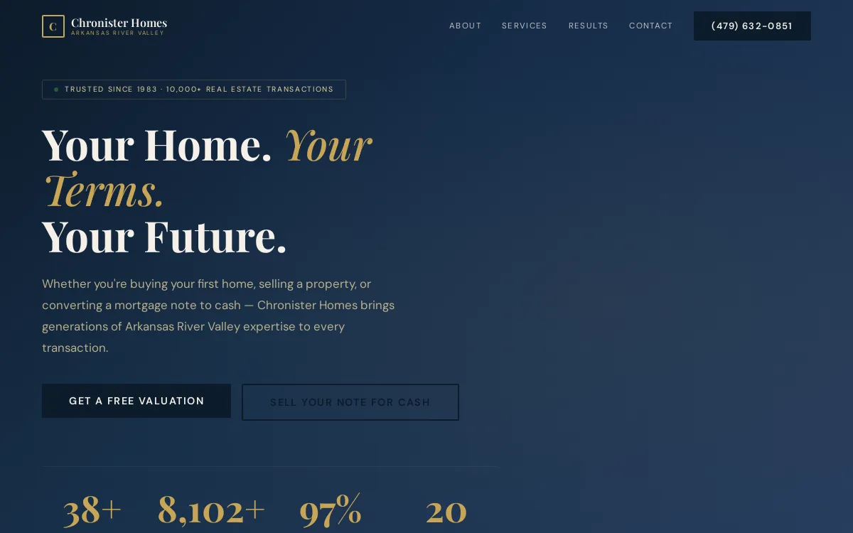 Chronister Homes — Construction & Contractors website screenshot