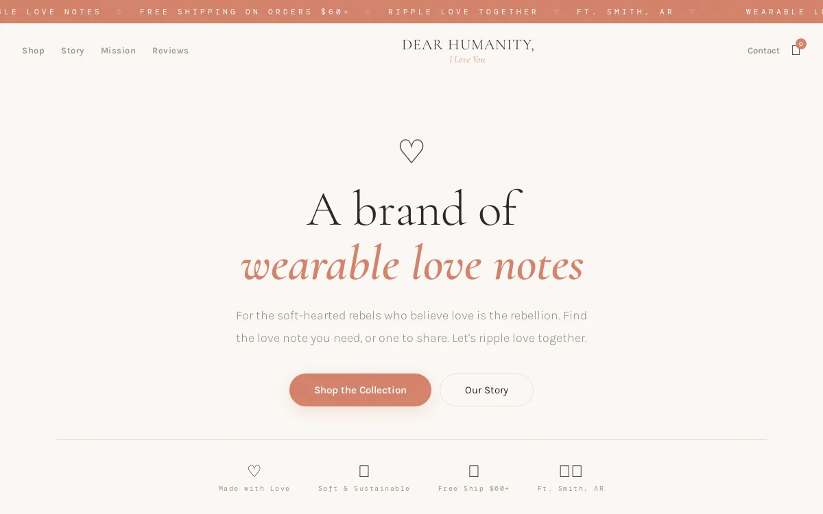 Dear Humanity ILY — Nonprofits & Community website screenshot