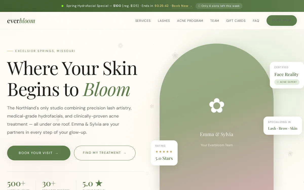 Everbloom — Tree, Lawn & Landscaping website screenshot