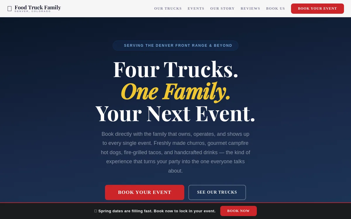 Food Truck Family — Bakery & Food website screenshot