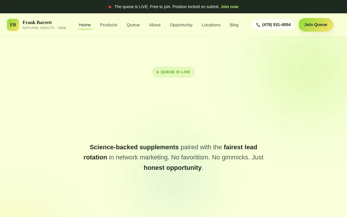 Frank Barrett — Wellness & Medical Spa website screenshot