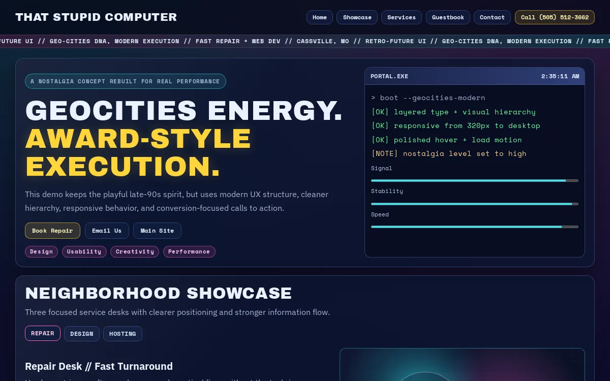 GeoCities Throwback — sandbox-other website screenshot