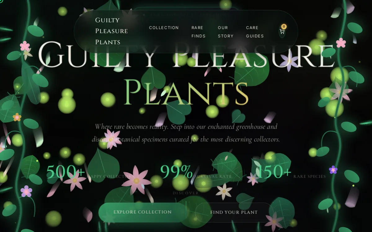Guilty Pleasure Plants — Tree, Lawn & Landscaping website screenshot