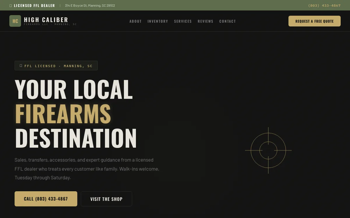 High Caliber — Construction & Contractors website screenshot