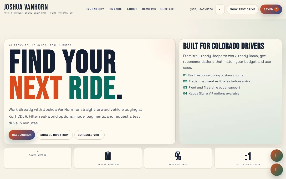 Joshua Van Horn — sandbox-other website screenshot