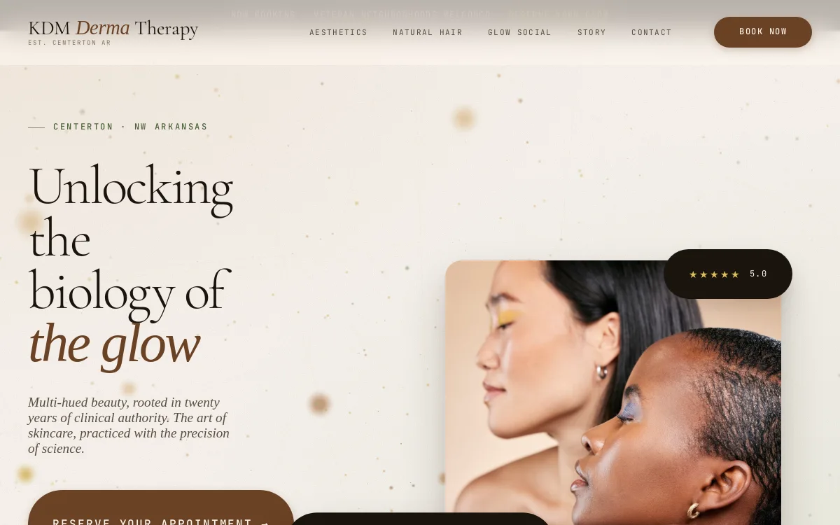 KDM Dermatherapy — Wellness & Medical Spa website screenshot