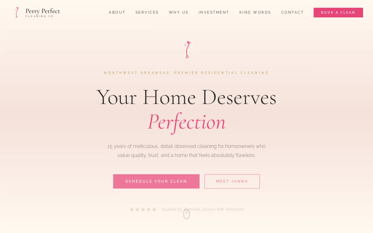 Perry Perfect Cleaning — Cleaning Services website screenshot