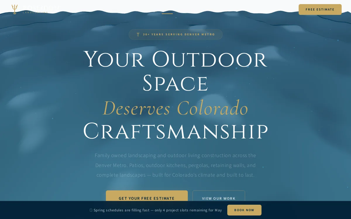 Poseidon Landscaping — Tree, Lawn & Landscaping website screenshot