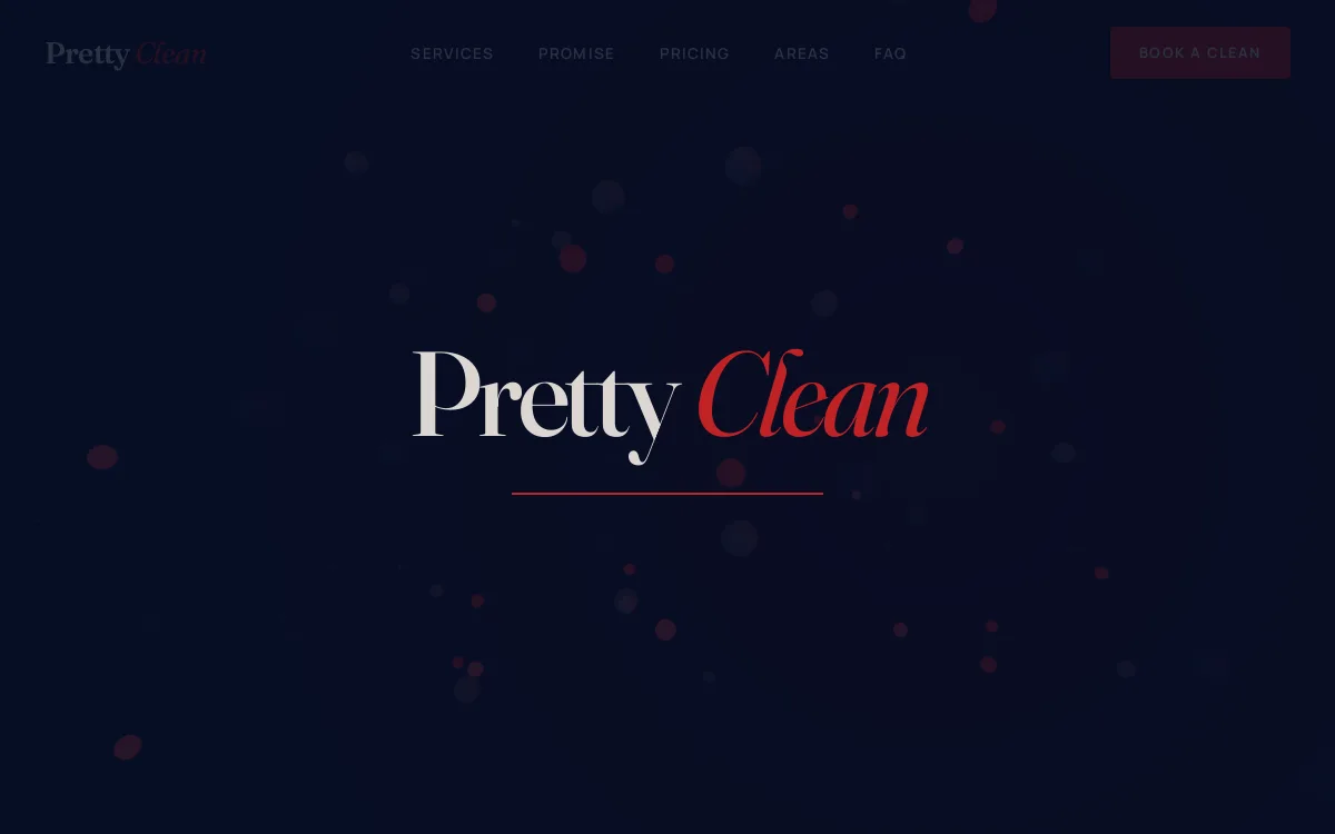 Pretty Clean NWA — Cleaning Services website screenshot