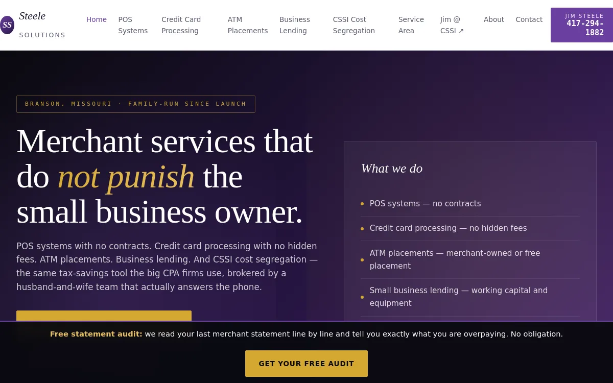 Steele Solutions — Construction & Contractors website screenshot