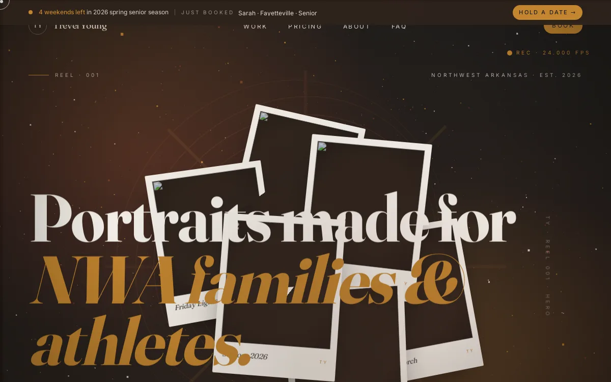 Trevel Young Photography — Photography website screenshot