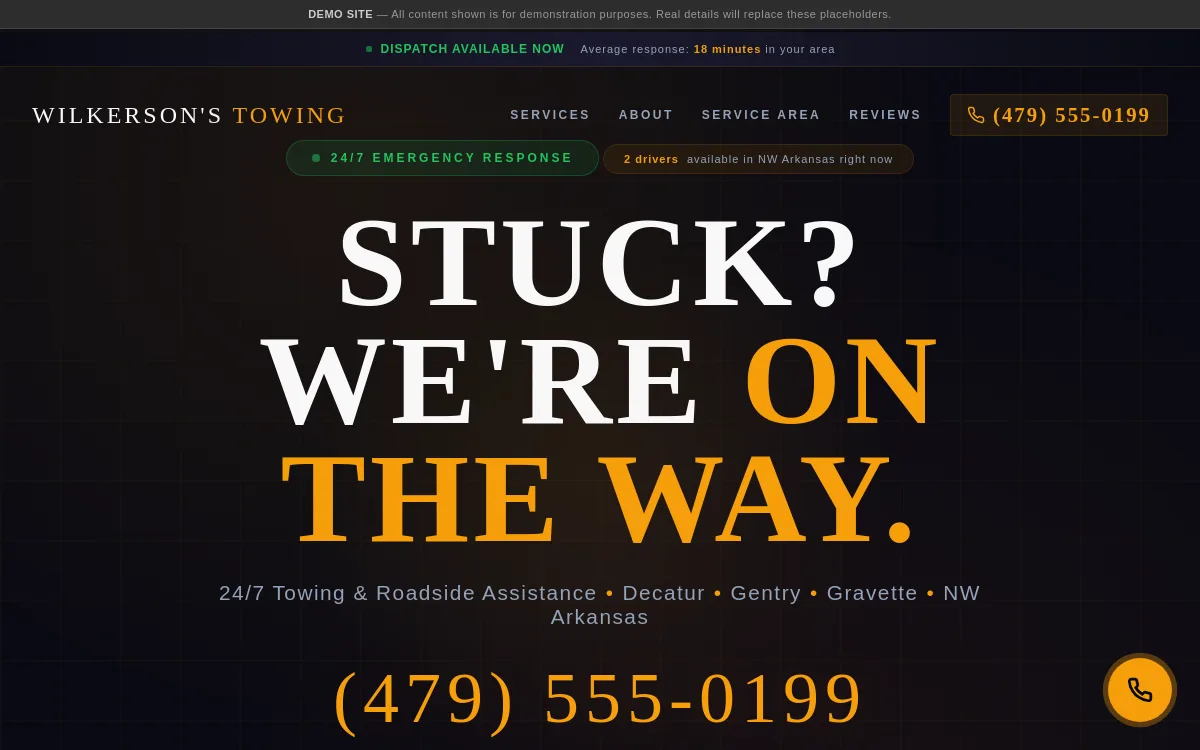 Wilkerson Towing — Auto & Mechanic website screenshot